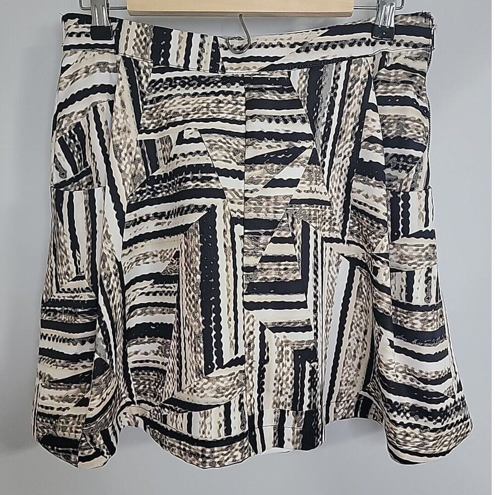 A.N.A. Womens Skirt A Line Brown Geometric Neutral Pockets Size Medium M NWT